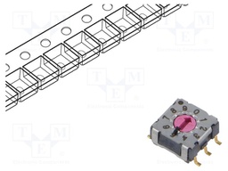Encoding switch; DEC/BCD; Pos: 10; SMT; Rcont max: 80mΩ