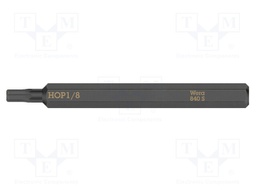 Screwdriver bit; inch,Hex Plus key; HEX 1/8"; Overall len: 70mm