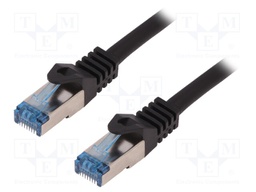 Patch cord; S/FTP; 6a; stranded; Cu; LSZH; black; 20m; 27AWG