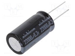 Capacitor: electrolytic; THT; 22000uF; 6.3VDC; Ø18x35.5mm; ±20%