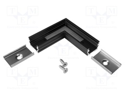 Connector 90°; black; aluminium; Application: UNI12; anodized
