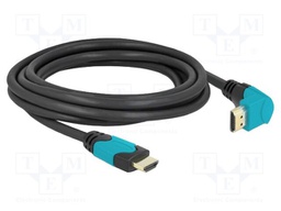 Cable; HDMI plug,HDMI plug 90° up/down; Len: 3m; black; 28AWG