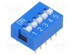 Switch: DIP-SWITCH; Poles number: 5; OFF-ON; 0.025A/24VDC; Pos: 2