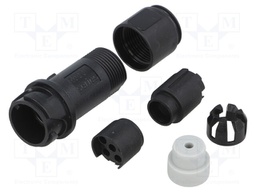 Connector: circular; plug; male; PIN: 6; w/o contacts; for cable