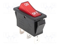 ROCKER; SPST; Pos: 2; ON-OFF; 16A/250VAC; Backlight colour: red