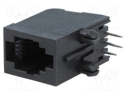 Socket; RJ9; PIN: 4; Cat: 5; Layout: 4p4c; THT; angled