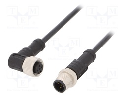 Cable: for sensors/automation; PIN: 5; M12-M12; 1m; plug; plug; 60V