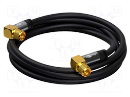 Cable; 75Ω; 10m; both sides,F plug angular; black