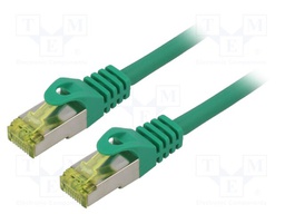 Patch cord; S/FTP; 6a; stranded; Cu; LSZH; green; 2m; 27AWG; Cores: 8