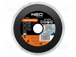 Cutting diamond wheel; Ø: 115mm; Disc thick: 2.1mm; 22.2mm