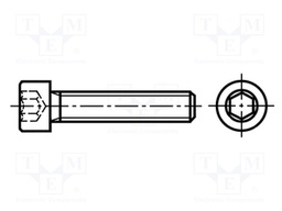 Screw; withTuflok patch; M4x16; DIN: 912; Head: cheese head; imbus