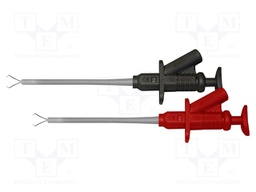 Clip-on probe; crocodile; 5A; black,red; 4mm; Overall len: 160mm