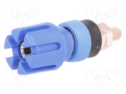 Socket; 4mm banana; 30A; 60VDC; 48mm; blue; nickel plated; -20÷80°C