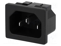 Connector: AC supply; socket; male; 10A; 250VAC; IEC 60320; C14 (E)