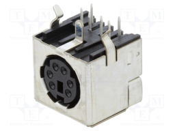 Mini DIN, 6 pos, R/A, Shield