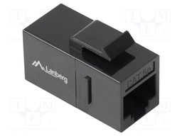 RJ 45 coupler; black; Cat: 5e; RJ45 socket,both sides; 8p8c