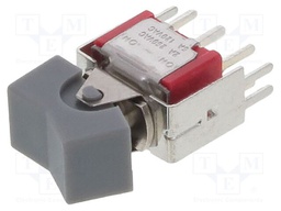 ROCKER; DPDT; Pos: 2; ON-ON; 2A/250VAC; 5A/28VDC; grey; -30÷85°C