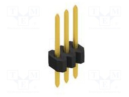 Connector: pin strips; pin header; male; PIN: 3; 1.27mm; THT; 1x3