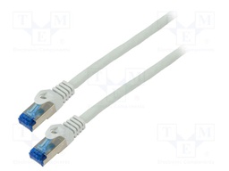 Patch cord; S/FTP; 6a; stranded; CCA; LSZH; grey; 10m; 26AWG; Cores: 8