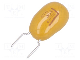Capacitor: tantalum; 47uF; 35VDC; THT; ±10%; -55÷125°C; Series: T356