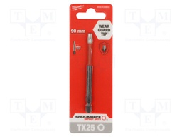 Screwdriver bit; Torx®; TX25; Overall len: 90mm; Kind: impact