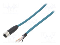 Plug; M12; PIN: 8; female; X code-ProfiNET; IP67; 48V; 500mA; cables