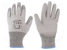 Protective gloves; Size: 8; grey; composite fibre