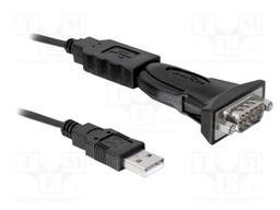 USB to RS232 converter; 0.8m; black; USB 1.1,USB 2.0