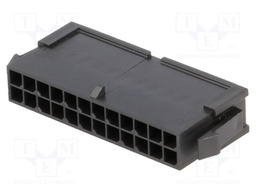 Plug; wire-wire; male; Micro-Fit 3.0; 3mm; PIN: 24; w/o contacts