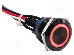 Switch: vandal resistant; SPST-NO + SPST-NC; 2A/48VDC; IP65; RGB