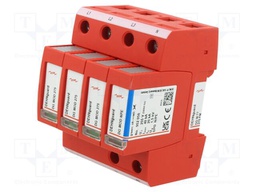Surge arrestor; Type 2; Poles: 3+NPE; 20kA; for DIN rail mounting
