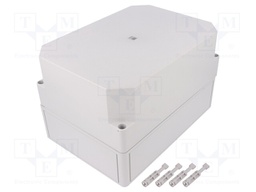 Enclosure: multipurpose; X: 180mm; Y: 254mm; Z: 165mm; PK; light grey