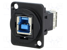 Coupler; USB A socket,USB B socket; FT; USB 3.0; metal; 19x24mm