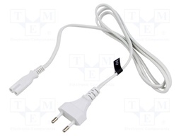 Cable; 2x0.75mm2; CEE 7/16 (C) plug,IEC C7 female; PVC; 1.5m