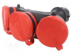 Connector: AC supply; female; socket; 2P+PE; 250VAC; 16A; for cable