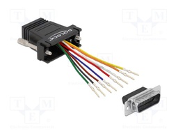 Adapter; D-Sub 15pin plug,RJ45 socket; black