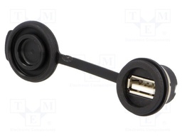 Socket; USB A; 1310; for panel mounting,rear side nut; soldering
