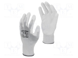 Protective gloves; Size: 11; white; polyester,PU; 12pcs.
