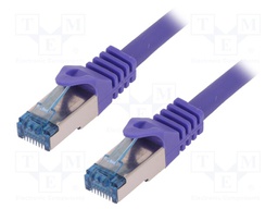 Patch cord; S/FTP; 6a; stranded; Cu; LSZH; violet; 1m; 27AWG