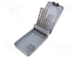 Drill set; for concrete; Pcs: 7; Mat: cemented carbide