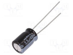Capacitor: electrolytic; THT; 3.3uF; 400VDC; Ø8x11.5mm; ±20%; 1000h