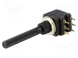 Potentiometer: shaft; single turn; 22kΩ; 200mW; THT; 6mm; plastic