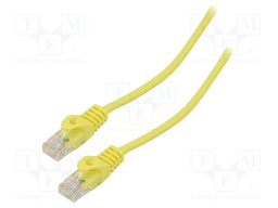 Patch cord; U/UTP; 5e; stranded; CCA; PVC; yellow; 15m; 26AWG