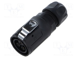 Connector: circular; Quicklock; plug; female; straight; PIN: 3; 400V