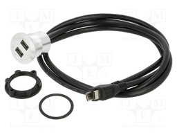 Adapter cable; for panel mounting,rear side nut; USB 2.0