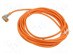Connection lead; M12; PIN: 4; angled; 5m; plug; LED; -25÷70°C; IP67