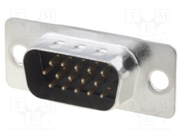D-Sub HD; PIN: 15; socket; male; straight; THT; gold-plated
