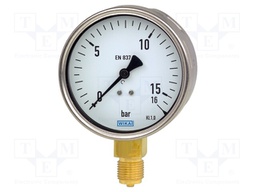 Manometer; Class: 1; 160mm; 0÷16bar; 80°C; IP54; Connection: G 1/2 B