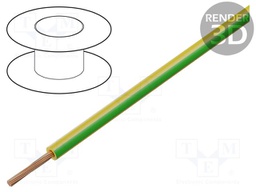 Wire; HookUp Wire; stranded; Cu; 6AWG; PVC; green-yellow; 600V; 305m