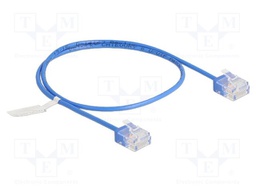 Patch cord; U/UTP; Cat: 6; RJ45 plug,both sides; 0.5m; PVC; blue